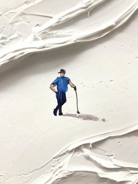 Golf Sport de Palette Knife detalle1 arte mural minimalista Pinturas al óleo
